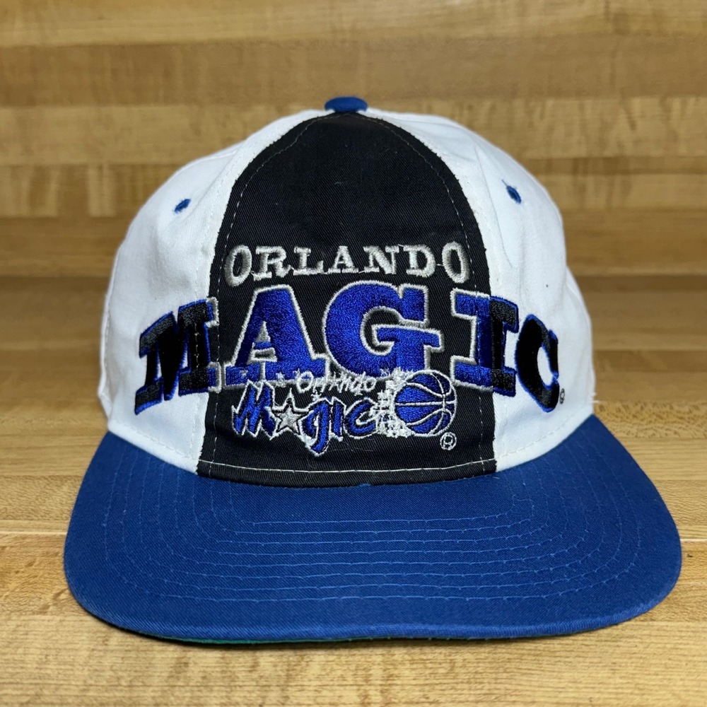 Vintage Orlando Magic Starter Snapback Hat NBA 90s White Blue Black Tri Power